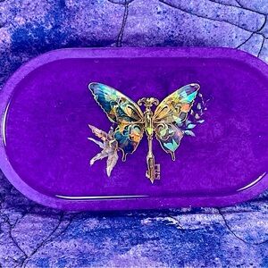 Purple butterfly key tray
